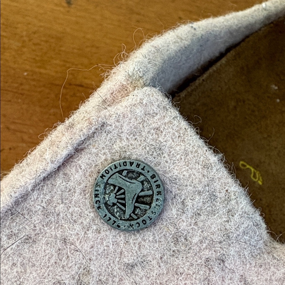 Birkenstock Zermatt Shearling Light Pink Wool Felt Clogs Size 41 - Picture 16 of 16